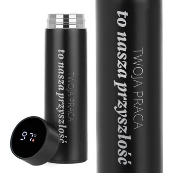 Termoska TERMOSKA S DISPLEJEM Černý TVOJE PRÁCE NAŠE BUDOUCNOST Pro Učitele