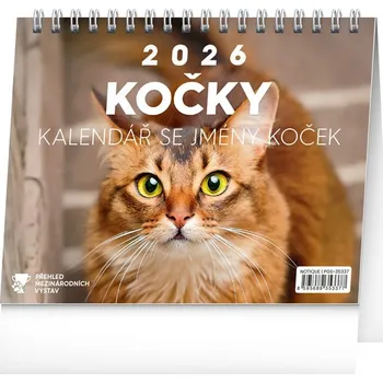 Kalendář Presco Group Stolní kalendář Kočky se jmény koček 2026