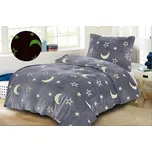 TOTÁLNÍ MASAKR CEN ! Povlečení mikroplyš SVÍTÍCÍ - NOČNÍ OBLOHA 140x200/70x90cm