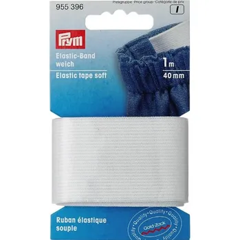 Textilní guma guma bílá šíře 40mm 1m