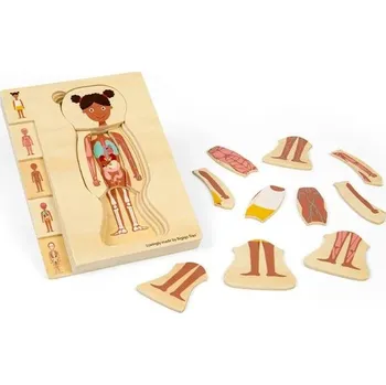 Puzzle Bigjigs Toys Dřevěné puzzle Anatomie dívka