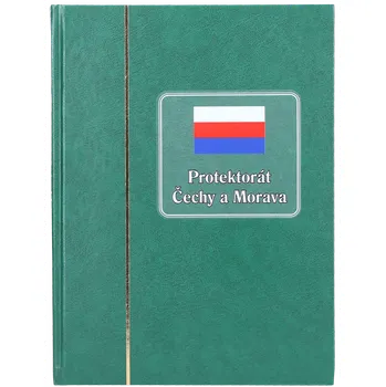 Poštovní známka Leuchtturm Zásobník - Protektorát Čechy a Morava - A4, 30 stran, bílé listy, dělená stránka , 9 řádků zelený