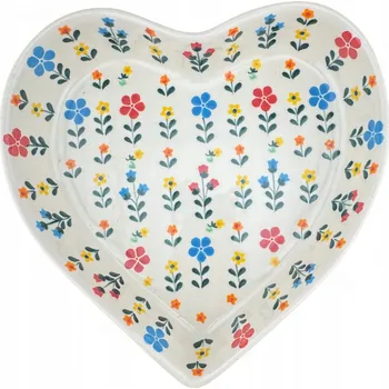 Mísa na zapékání, srdce s květinovým dekorem, 210 ml Ceramika Bolesławiec