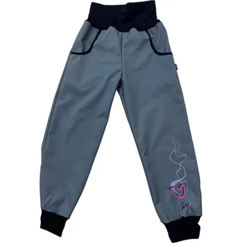 Dívčí kalhoty Softshellové kalhoty RDX šedé srdce Velikost: 122/128