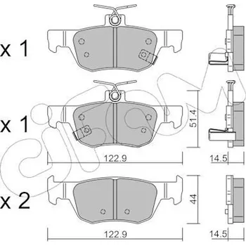 Brzdová destička Sada brzdových destiček, kotoučová brzda CIFAM 822-1226-0