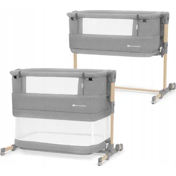 Dětská postýlka Přistýlka 3v1 Kinderkraft NESTE GROW, šedá, nastavitelná výška