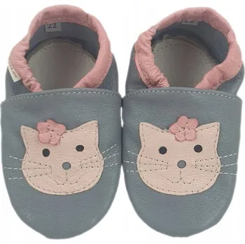 Podprsenka Papuče Dreptulky, papučky, kůže s kočičkami, velikost 24