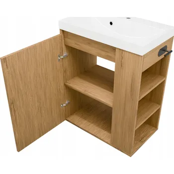 Koupelnový nábytek Skříňka s umyvadlem do koupelny WC Dub Loft Závěsná Stojící Regál Police Dvířka Dub Lancelot