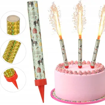 Dortová svíčka SVÍČKA DORTOVÁ FONTÁNA RACA NA NAROZENINY - JÍZDA NA KONI KŮŇ HOBBY 12 cm