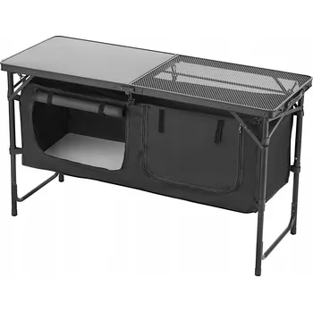 kempingový stůl Kempingová Kuchyně Černá 120x49x70CM Pro Vaření v Přírodě