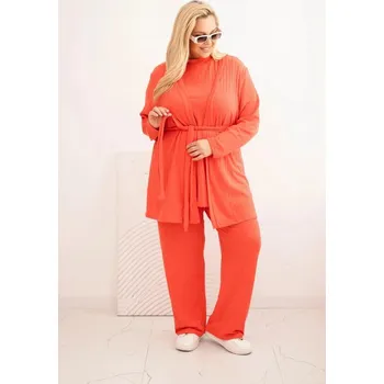 3-dílná oversize tepláková souprava model 7050 malinová