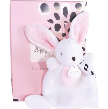 Hračka pro nejmenší Doudou et Compagnie Paris | Doudou Dárková krabička růžová - mini králíček 17 cm