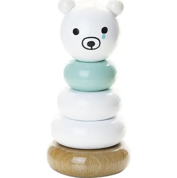 Dřevěná hračka Vilac Dřevěná nasazovací věž Smutný medvídek