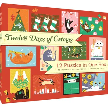 Puzzle Chronicle books Dvanáct dní kočičích Vánoc 12×48 dílků