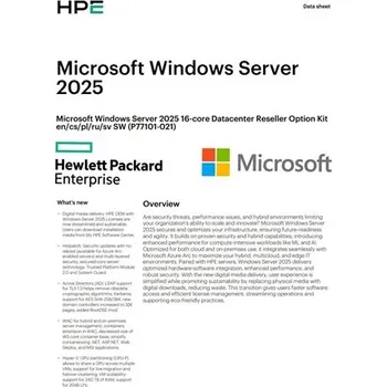 Server HPE Windows Server 2025 16-core Datacenter Reseller Option Kit P77101-021