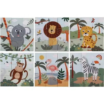 Dřevěná hračka 2Kids Toys Dřevěné kostky Safari