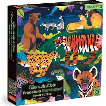 Puzzle Mudpuppy Puzzle Predátoři - svítí ve tmě 500 dílků - poškozený obal