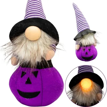 DEKORATIVNÍ FIGURKA NA DÝNI 25CM LED HALLOWEEN FIALOVÁ