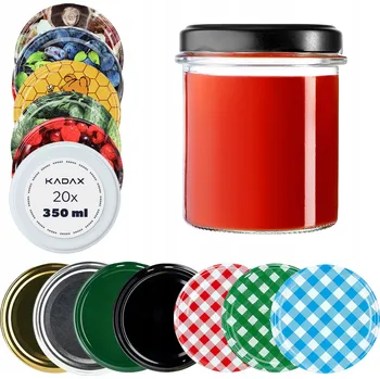 Sklenice 100x ZAVAŘOVACÍ SKLENICE 350 ml NA DŽEM MED MASO ŠROUBOVACÍ VÍČKA FI82