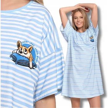 Dámské noční prádlo Noční košile Moraj , krátký rukáv, nad kolena, velikost XL