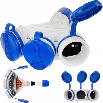 Elektrická zásuvka Hermetická Elektrická Zásuvka Plast-Rol šedá