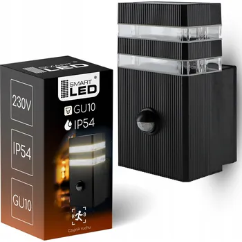 Venkovní osvětlení Venkovní LED nástěnné svítidlo zahradní GU10 s pohybovým a soumrakovým senzorem