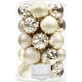 Vánoce Vánoční Koule zdobená, Vánoční Koule hladká, Vánoční Koule reflektor, Sady vánoční koule 6 cm 20 ks