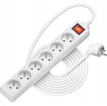 Prodlužovací Kabel 230V AlzaPower - 6 zásuvek, vypínač, 5 m