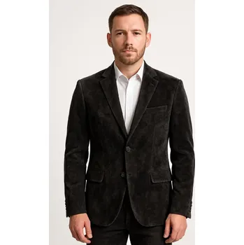 Pánské sako BAZAR - Pánské sako sametové- Černé - 4 Pánské velikosti: EU 44