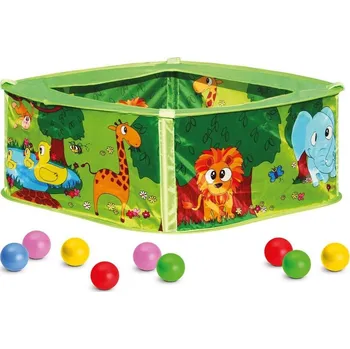 Dřevěná hračka Bino Bazének s balónky zelený - poškozený obal