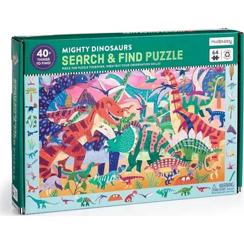 Puzzle Mudpuppy Puzzle Majestátní dinosauři 64 dílků