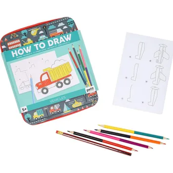 Výuková hračka Petit Collage Jak nakreslit vozidla