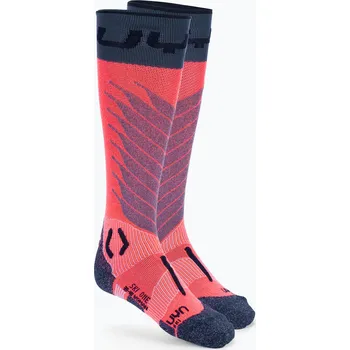 Dámské ponožky Dámské lyžařské ponožky UYN Ski One Merino pink/black