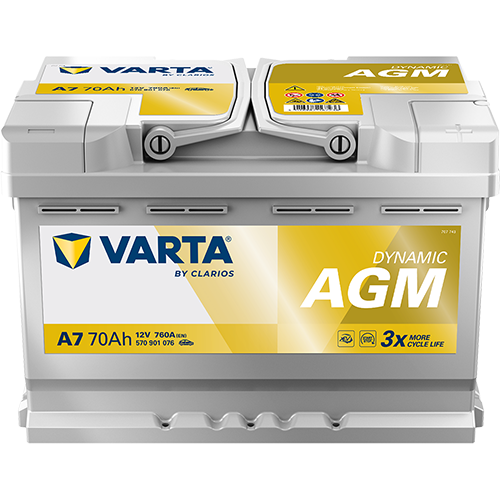 Varta Dynamic AGM 12V 70Ah 760A, 570 901 076, A7 nabitá autobaterie + Tableta do ostřikovačů (2 ks) + možný výkup staré baterie při doručení nebo v prodejně Jinočany