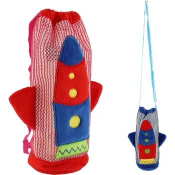 plyšák Teddies Obal plyšový na dětskou lahev raketa plyš 12x22cm 2 barvy 0+