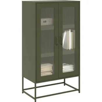 Komoda Komoda olivově zelená, 68x39x123 cm, Ocel