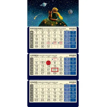 Kalendář Tříměsíční kalendář 2026 LUXUS - MALÝ PRINC