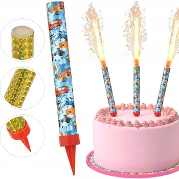 Dortová svíčka SVÍČKA DORTOVÁ FONTÁNA RACA NA NAROZENINY - ZÁVODNÍ AUTA TUNING 12 cm