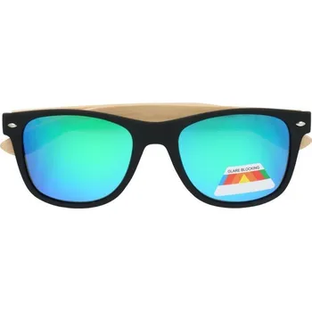 Sluneční brýle Zelené dřevěné zrcadlové brýle Wayfarer "Wood 2"