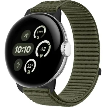 Ostatní příslušenství k chytrým hodinkám VSECHNONAMOBIL 123017 NYLON Vyměnitelný řemínek pro Google Pixel Watch 4 45mm / Pixel Watch 3 45mm tmavě zelený