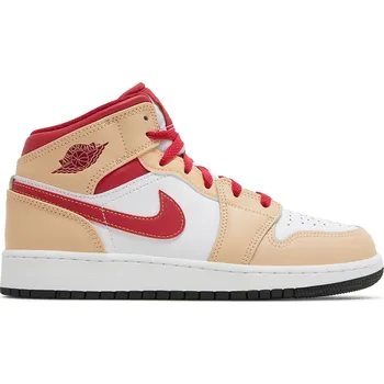 Dámská móda Air Jordan 1 Mid GS 'Light Curry Cardinal Red' Velikost: 36.5