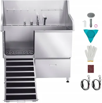 Vana Vana pro zvířata 127,5x79,5x143,5 CM Mycí stanice Nerezová Ocel