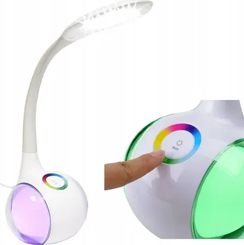 Lampička Stolní lampička PLATINET bílá 7 W DOTYKOVÁ noční s RGB změnou barvy