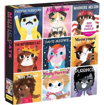 Puzzle Mudpuppy Puzzle Music Cats 500 dílků - poškozený obal