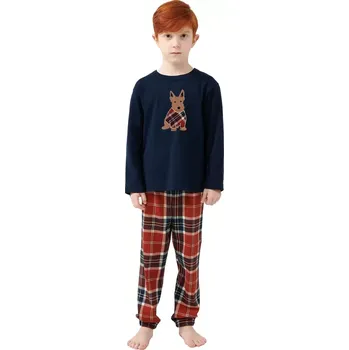 Dětské pyžamo Vamp s potiskem skotského teriéra 21515 modré velikost 6