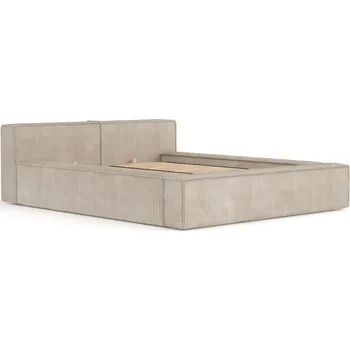 Postel Béžová čalouněná dvoulůžková postel s úložným prostorem s roštem 140x200 cm Voliera – Maison de Rêve ID_1820500