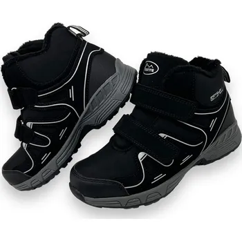 Chlapecká zimní obuv Sente Chlapecké černé softchellové zimní boty na suchý zip Barva: Černá, Velikost: 32