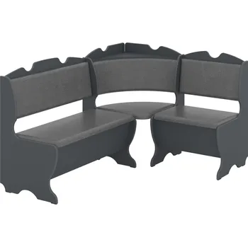 jídelní souprava Rohová lavice KOMFORT Barva: antracit, Materiál: koženka - šedá