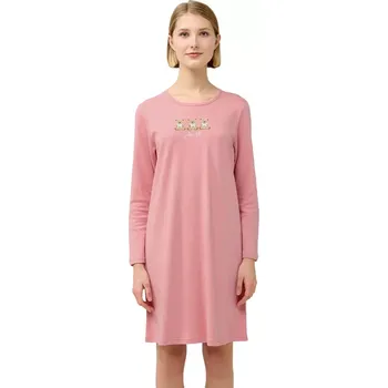 Dámská noční košile Dámská růžová bavlněná noční košile s medvídky Vamp 23245 rose elegance velikost S