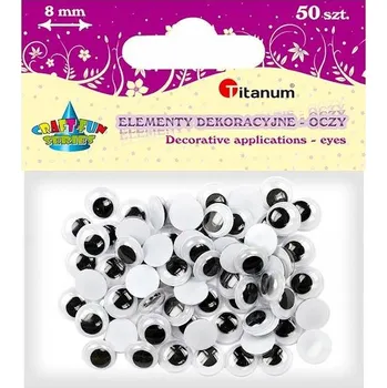 Vrták POHYBLIVÉ OČI 8 mm DEKORAČNÍ 50 ks OČKA